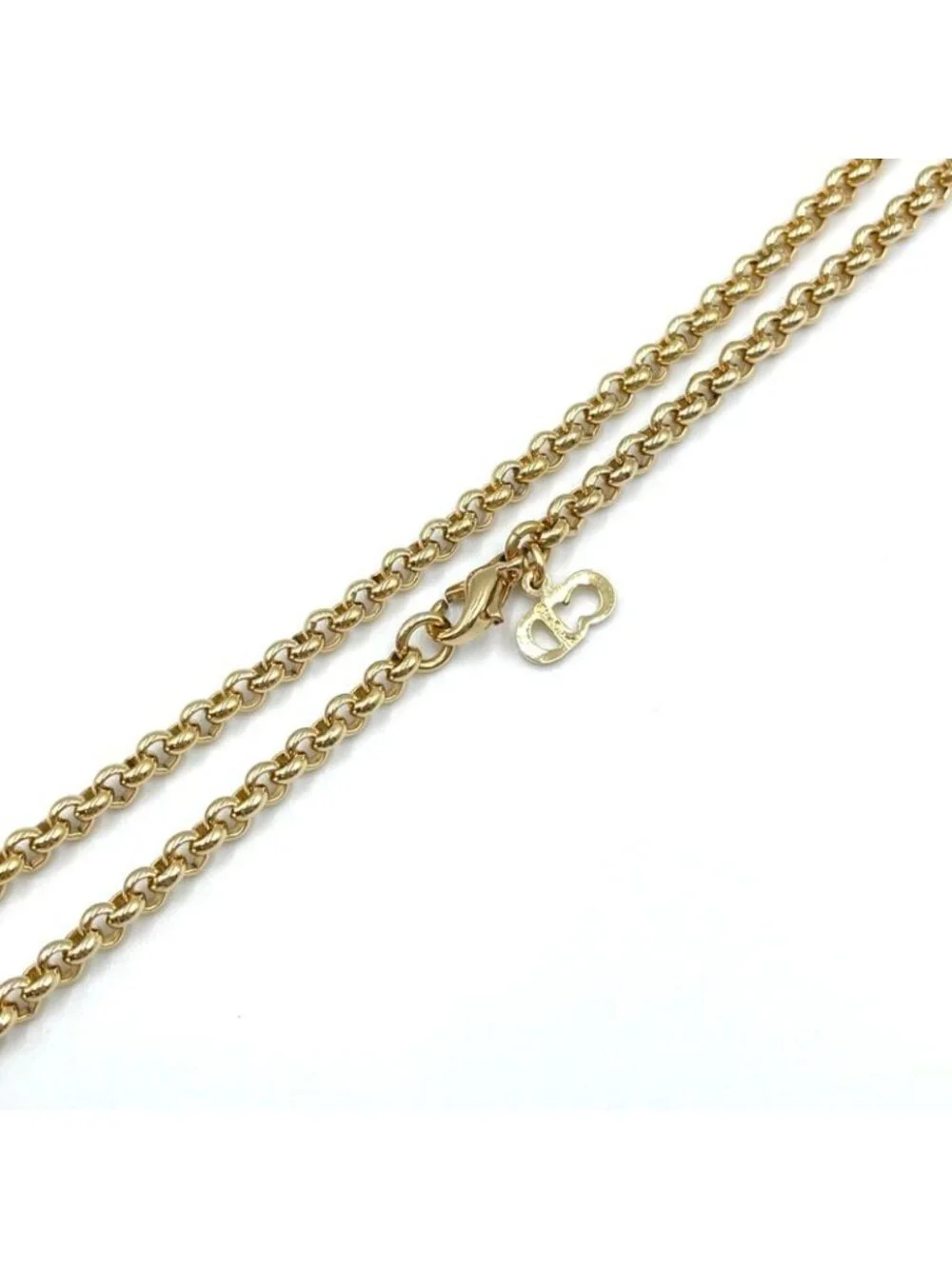 Dior Vintage Logo Gold Plated Necklace - Picture 6 of 11